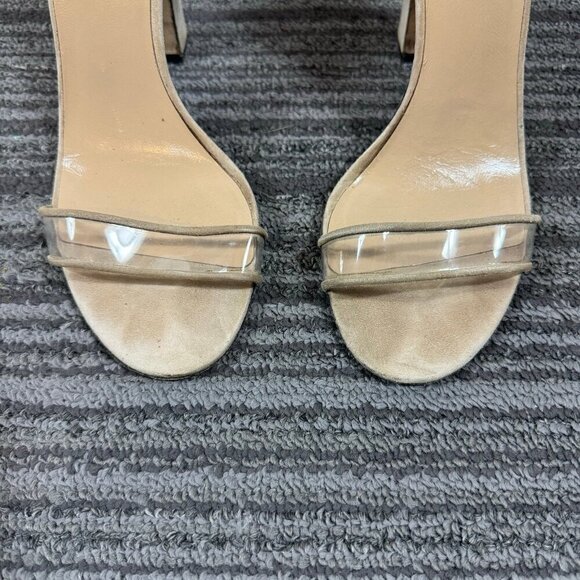 Tamara Mellon Jagger Suede Ankle Strap High Heel Sandals Beige Size 39 - Picture 5 of 10